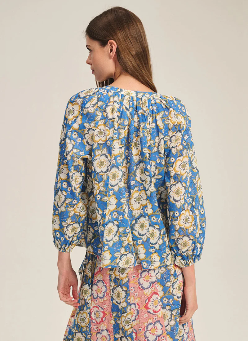 Reese Begonia Cotton Print Top - Image 2