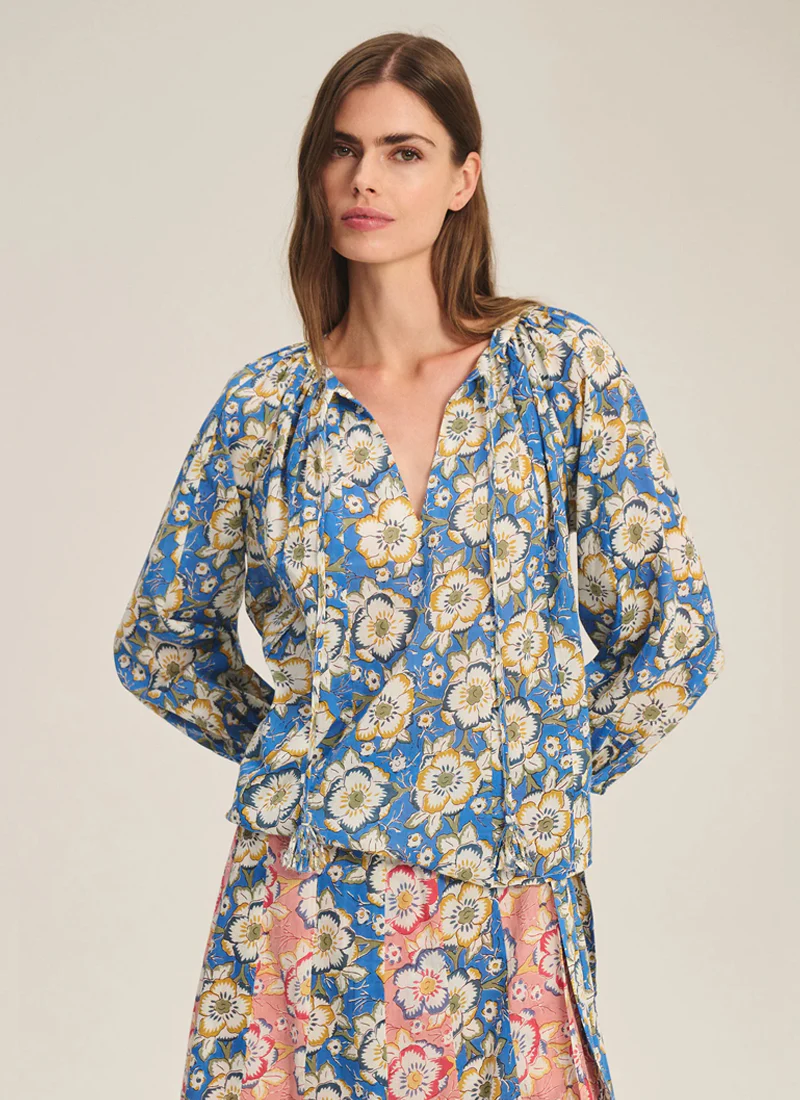 Reese Begonia Cotton Print Top - Image 3