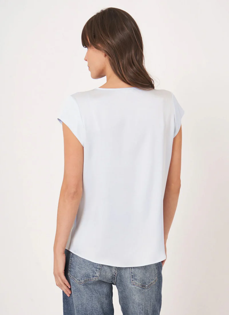 Silk Short Sleeve Blouse - Image 2