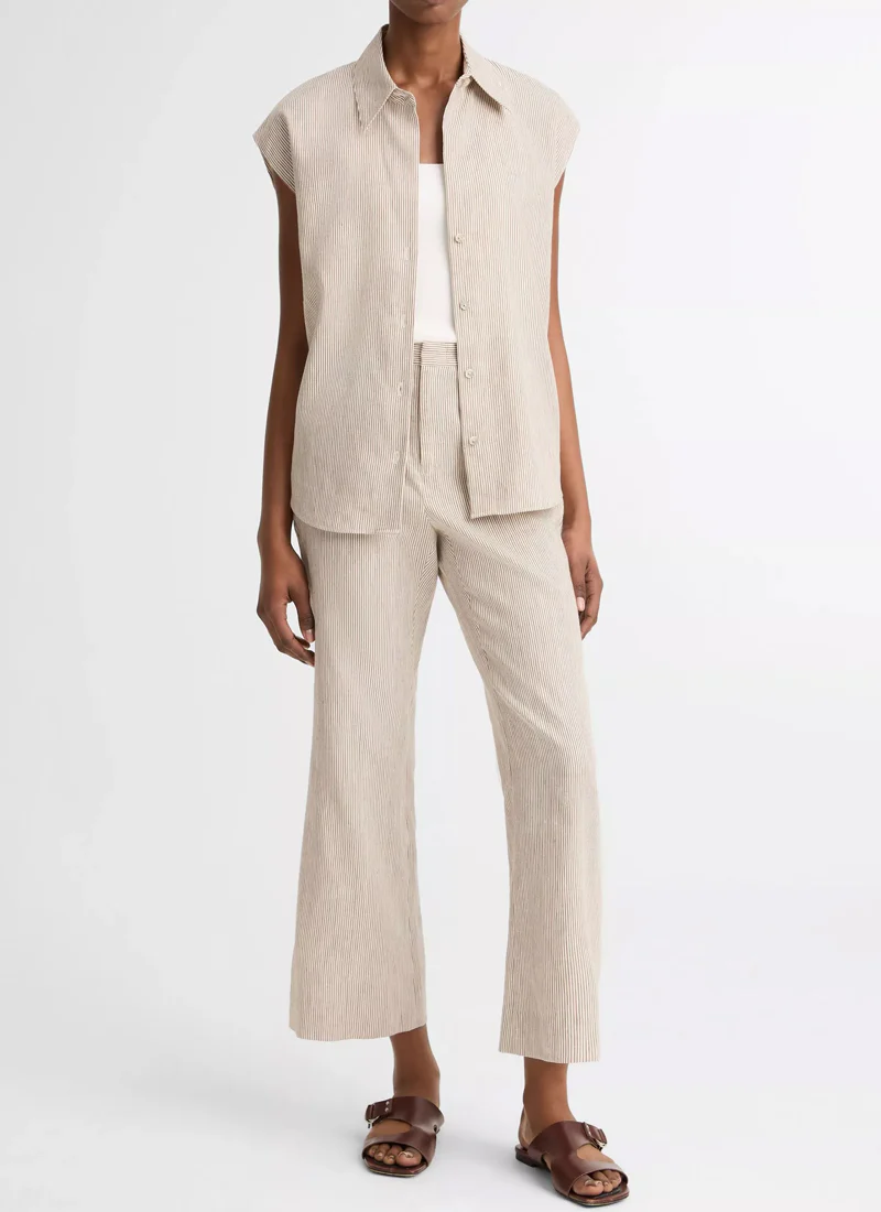 Ticking Stripe Cap Sleeve Blouse - Image 4
