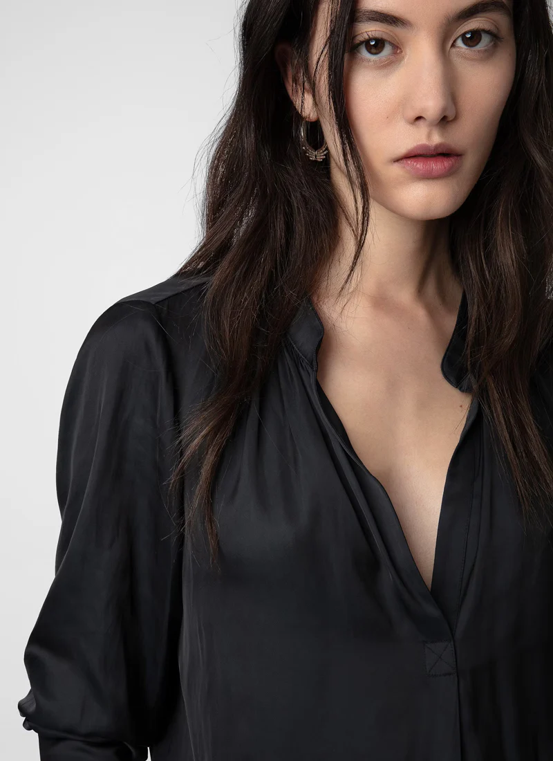 Tink Satin Black Blouse - Image 3