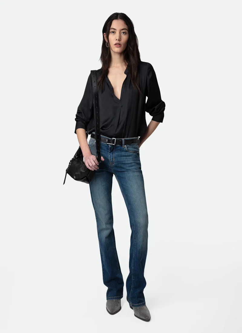 Tink Satin Black Blouse - Image 6