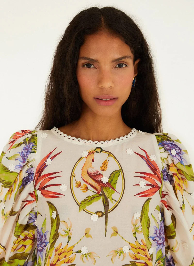 Tropical Scarf Blouse - Image 2