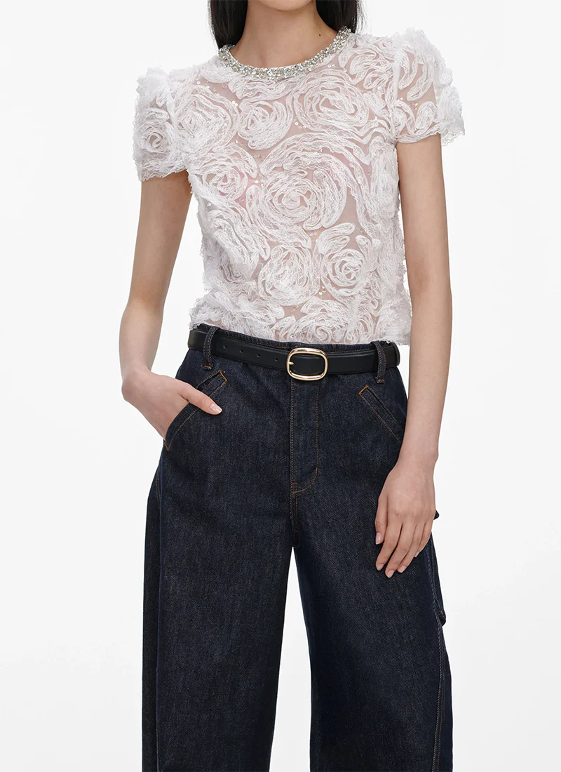 White Tulle Lace Top - Image 5