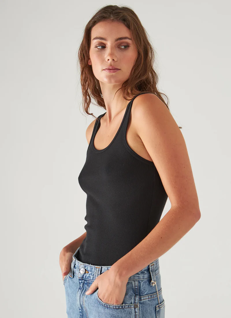 Scoop Neck Rib Tank - Image 2