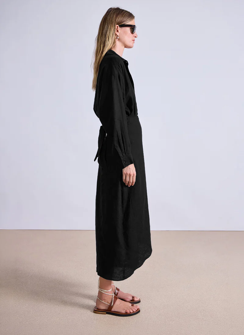 Alessandra Linen Sarong Shirt Dress - Image 3