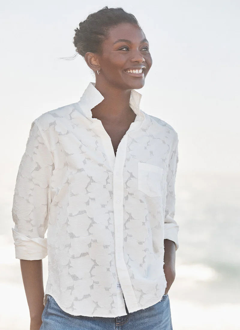 Eileen Relaxed Button Up Shirt Off White