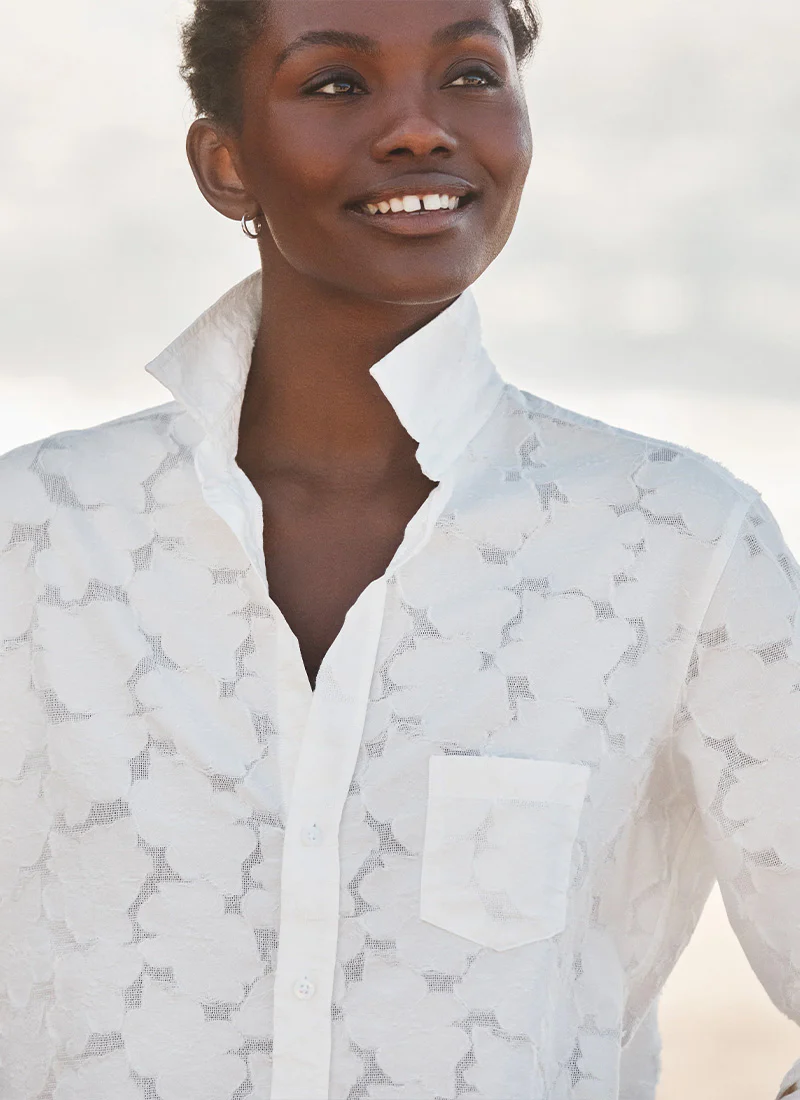 Eileen Relaxed Button Up Shirt Off White - Image 3