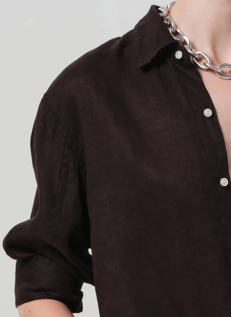 Kayla Shrunken Linen Shirt - Image 3