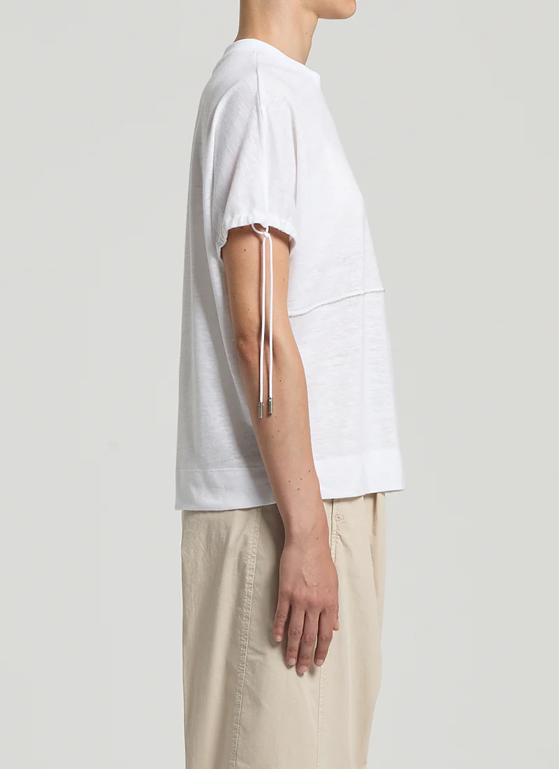 Linen Jersey Lurex Detail Top - Image 4