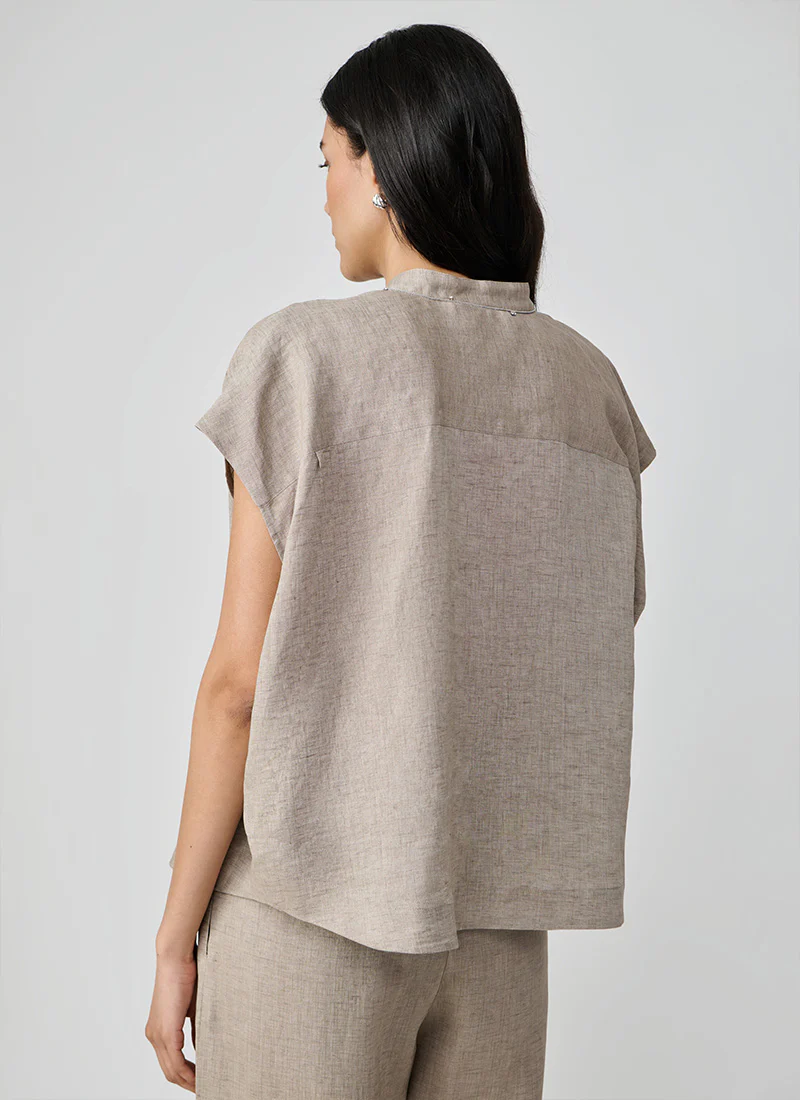 Linen Sleeveless Shirt - Image 3