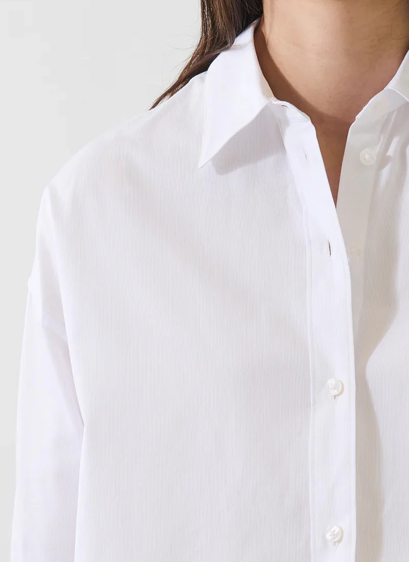 Long Sleeve Cotton Boxy Shirt - Image 2