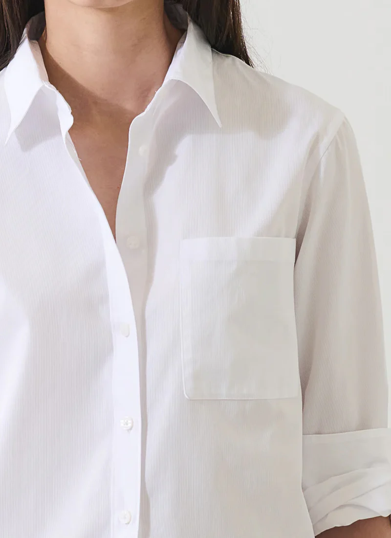 Long Sleeve Cotton Boyfriend Pocket Shirt - Image 2