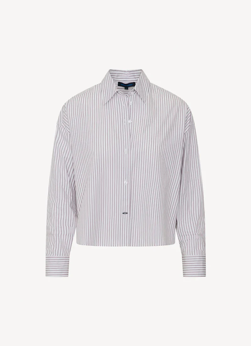 Long Sleeve Cotton Stripe Boxy Shirt - Image 5