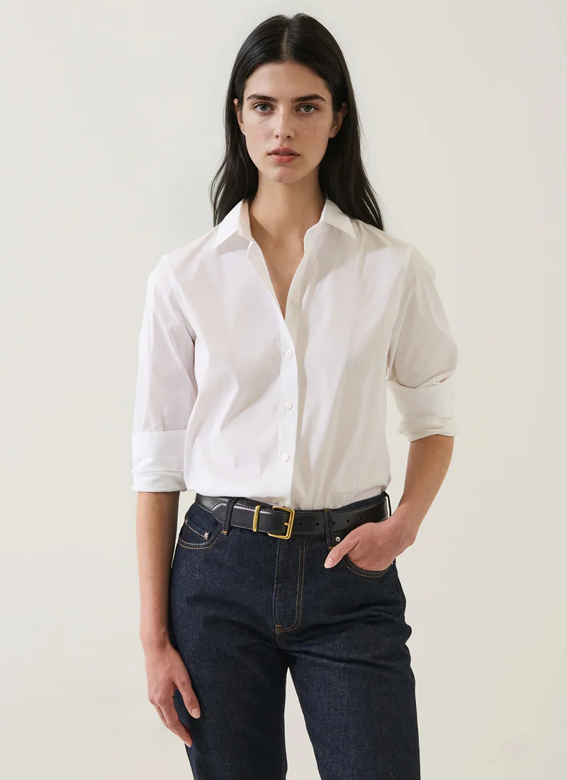 Long Sleeve Cotton Stretch Classic Fit Shirt - Image 3