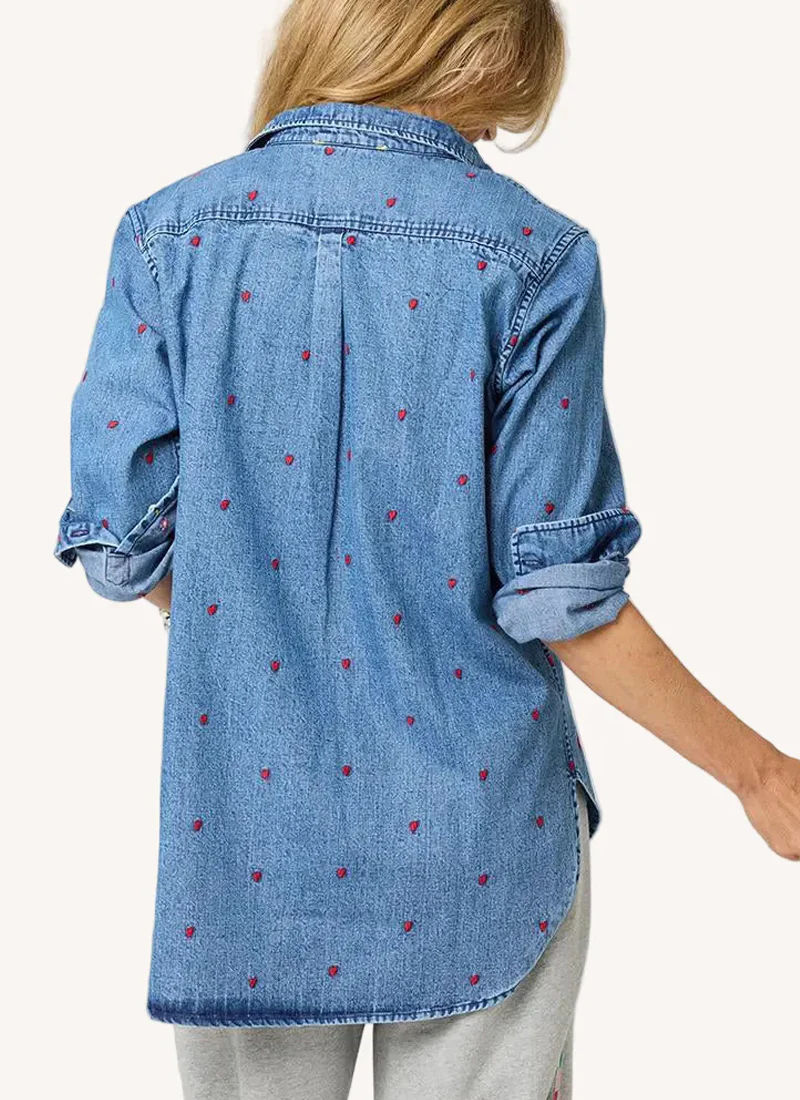 Mia Tiny Heart Denim Shirt - Image 3