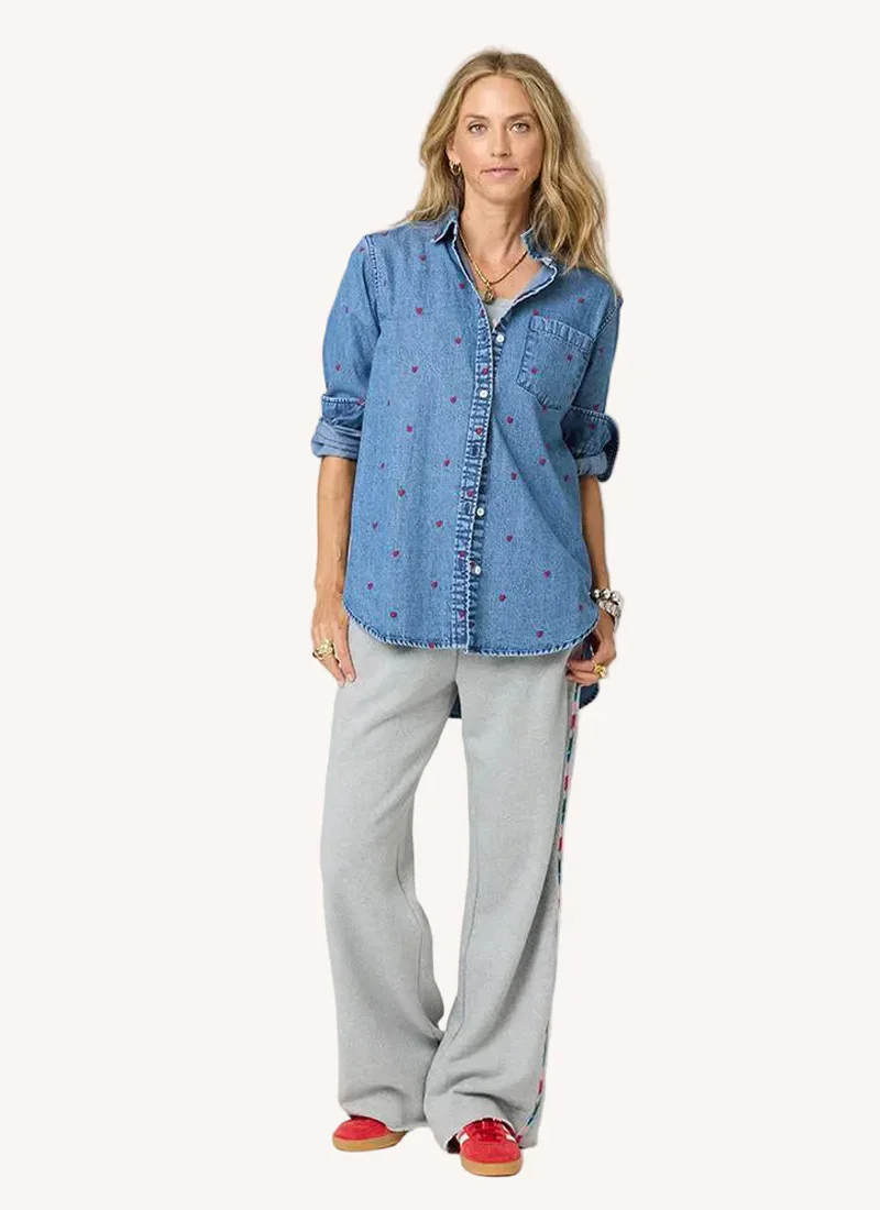 Mia Tiny Heart Denim Shirt - Image 5