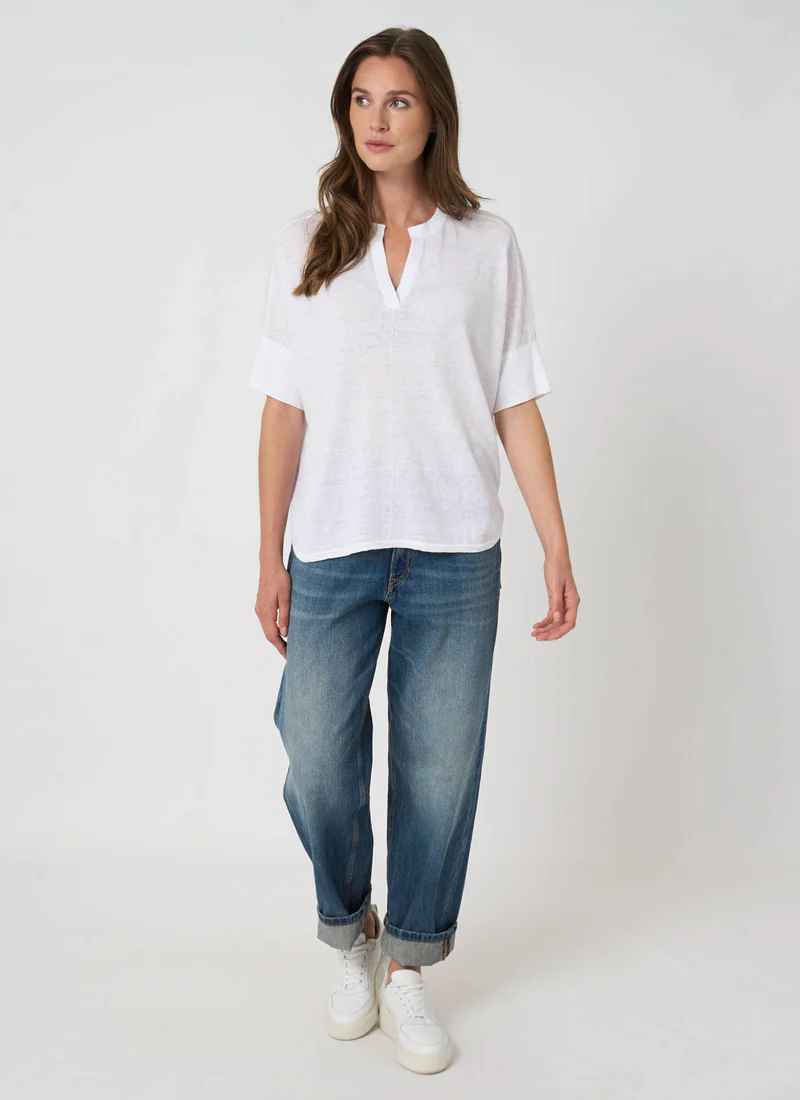 Linen Slit Neck Poncho Top - Image 8