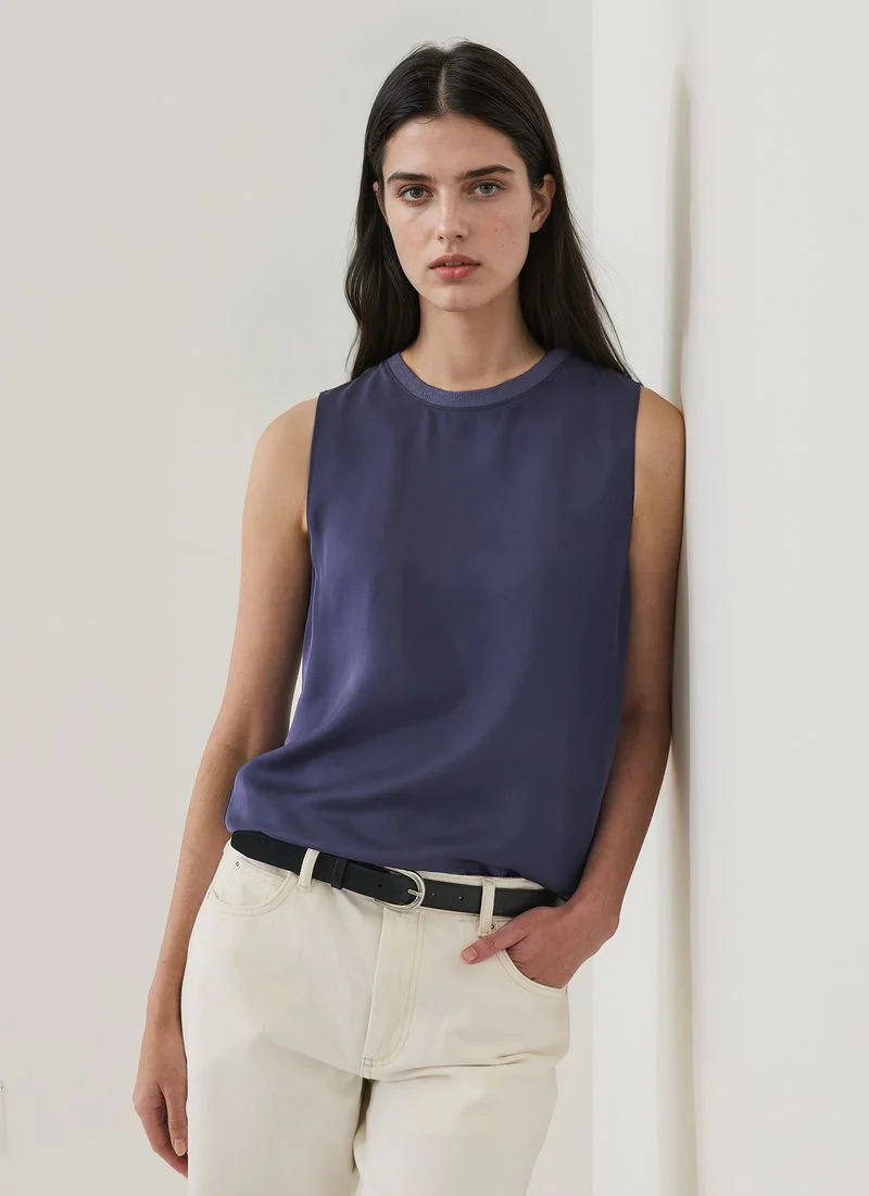 Silk Crew Neck Tank