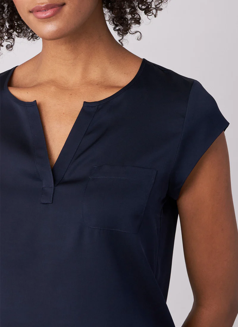Silk Short Sleeve Blouse - Image 4