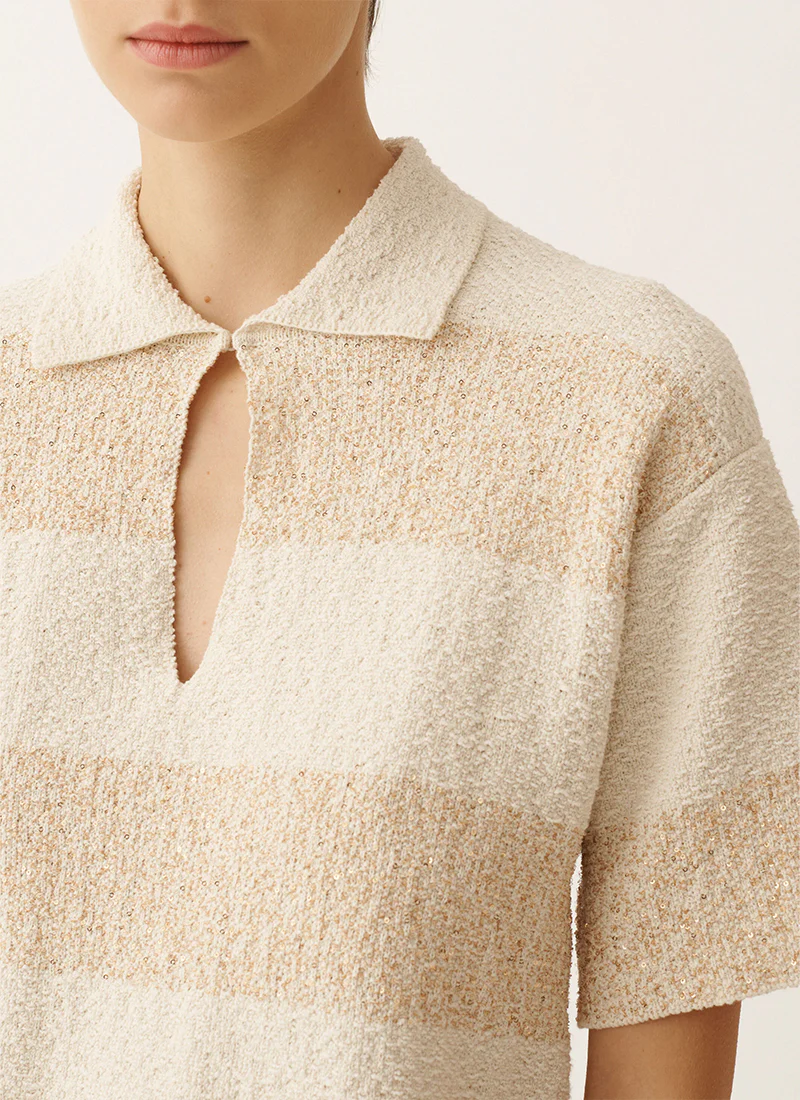 Cotton Boucle Striped Polo - Image 2