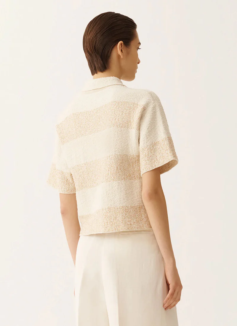 Cotton Boucle Striped Polo - Image 3