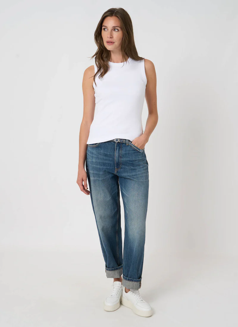 Cotton Fitted Sleeveless Top - Image 4