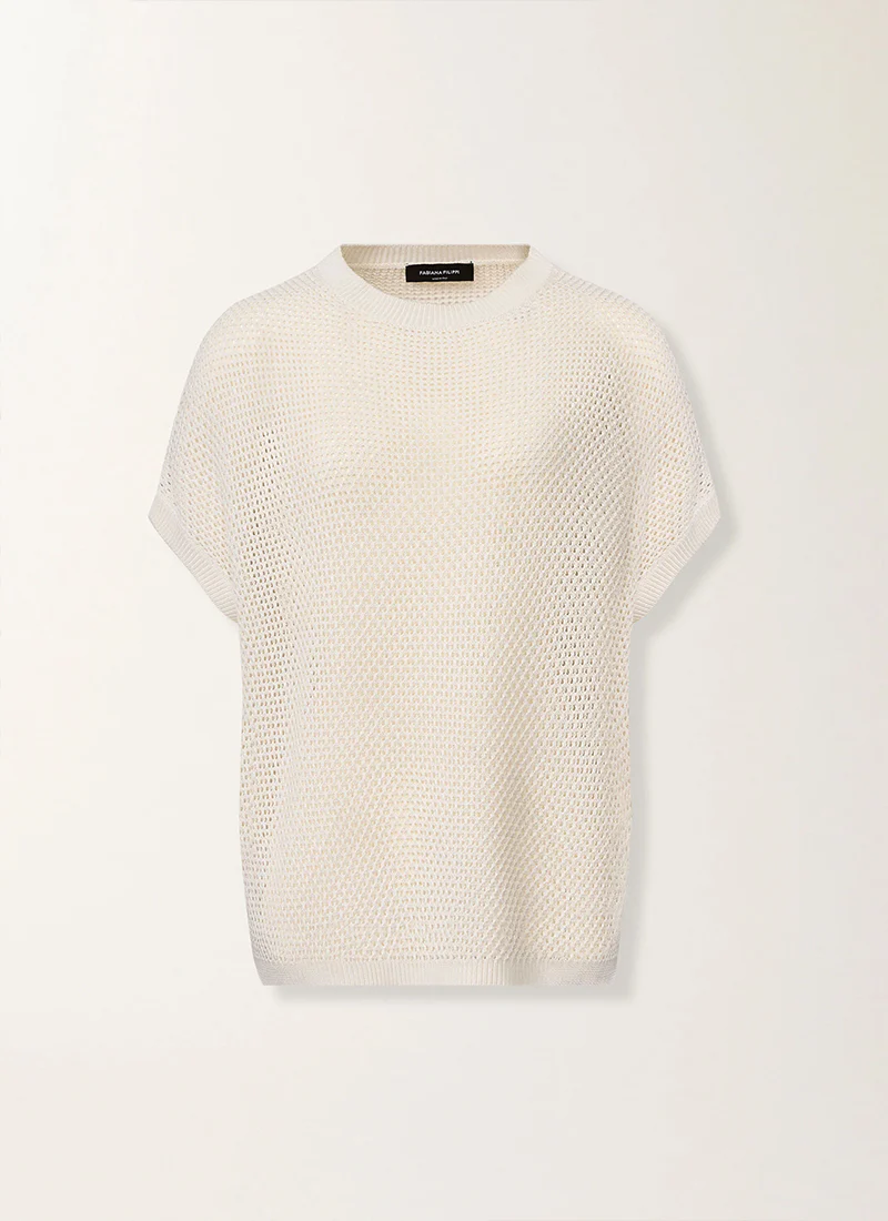 Cotton Viscose Mesh Stitch Crew T-Shirt - Image 5