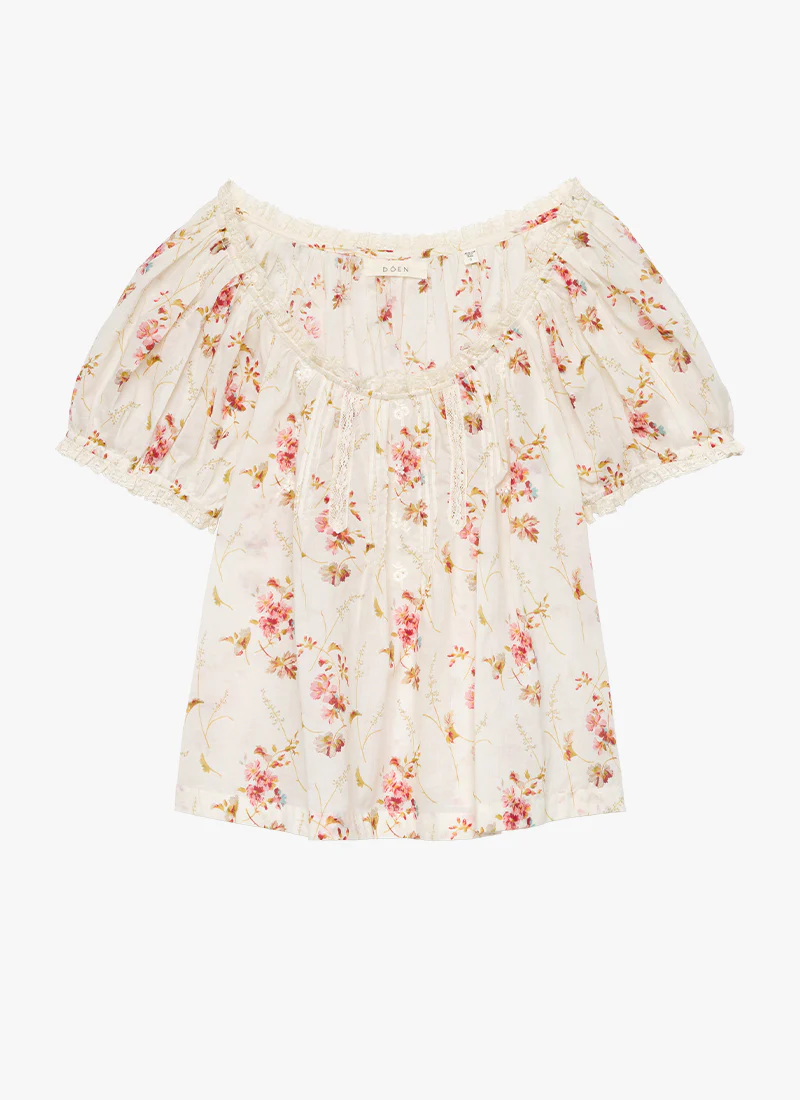 Frederica Cotton Short Sleeve Top - Image 3