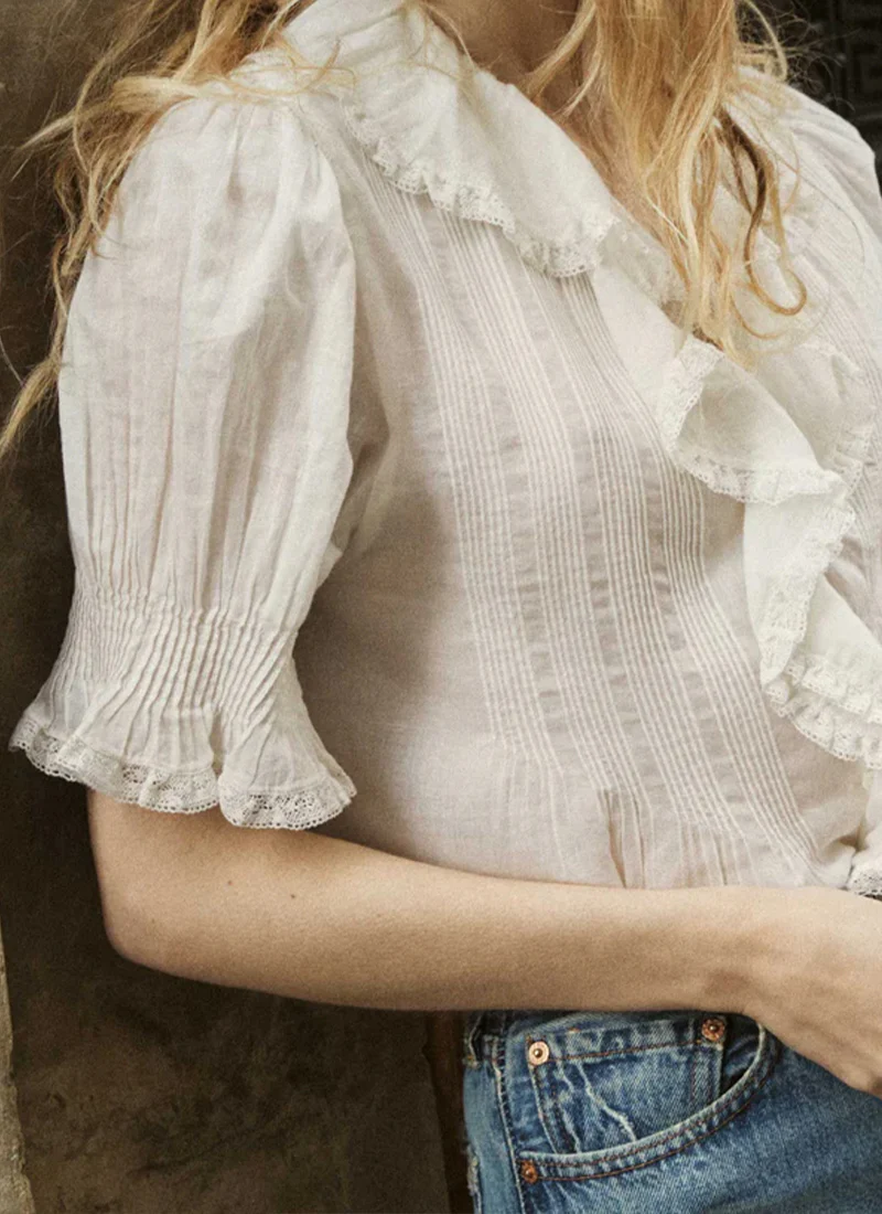 Henri Cotton Short Sleeve Top - Image 3