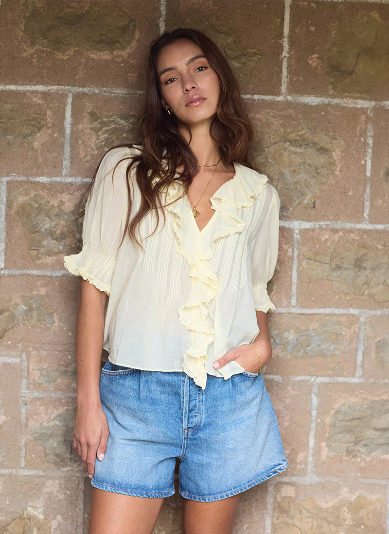 Henri Cotton Short Sleeve Top - Image 3