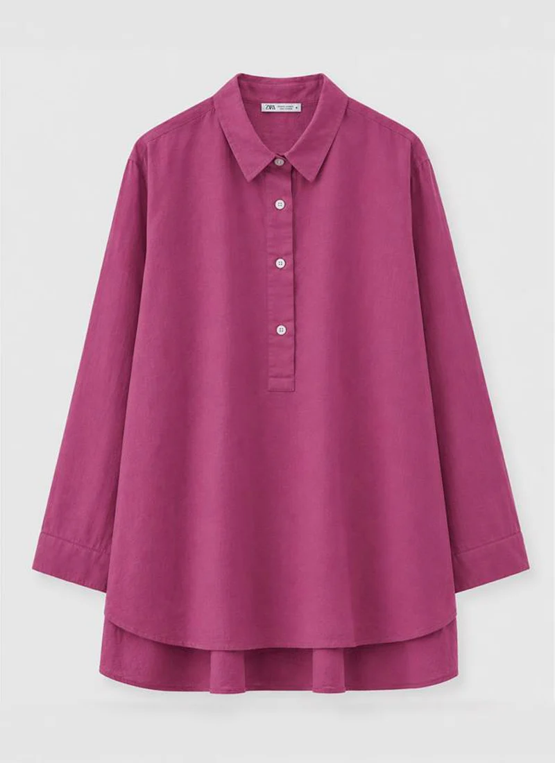 Long Sleeve Popover Poplin Shirt - Image 3