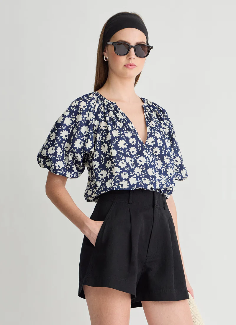 Nele Cotton Lantern Sleeve Top - Image 3