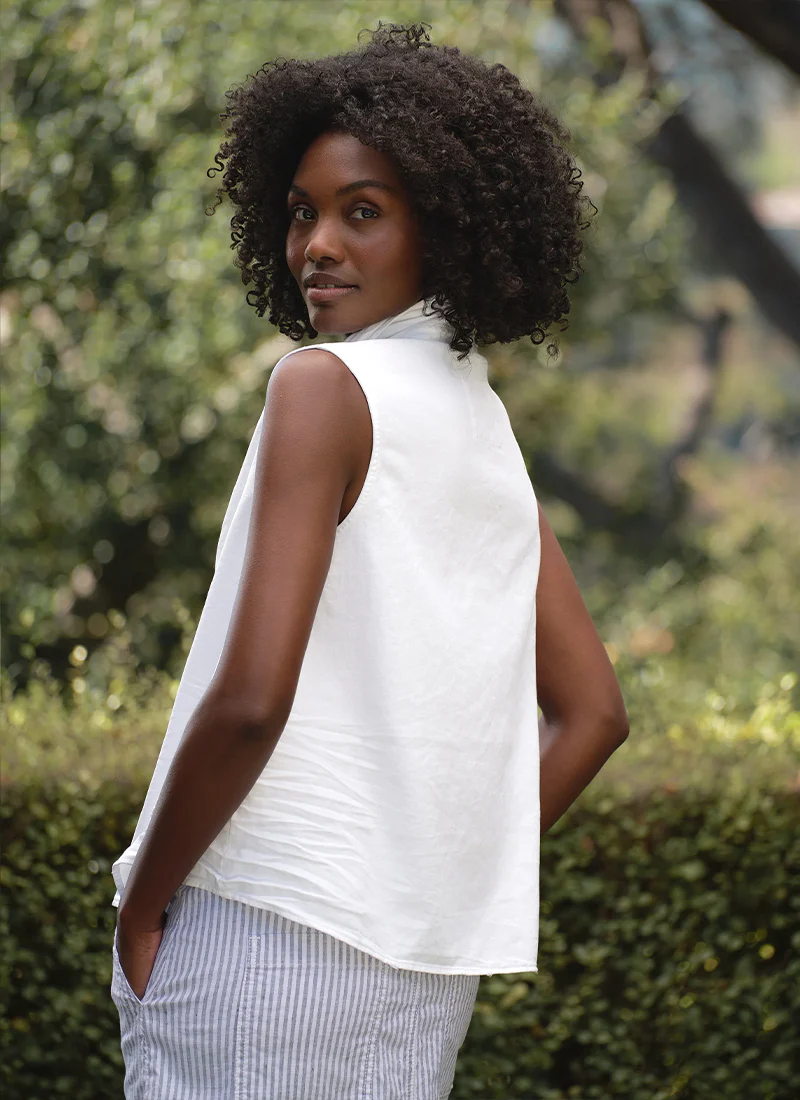 Olivia Denim Popover Tank Top - Image 3