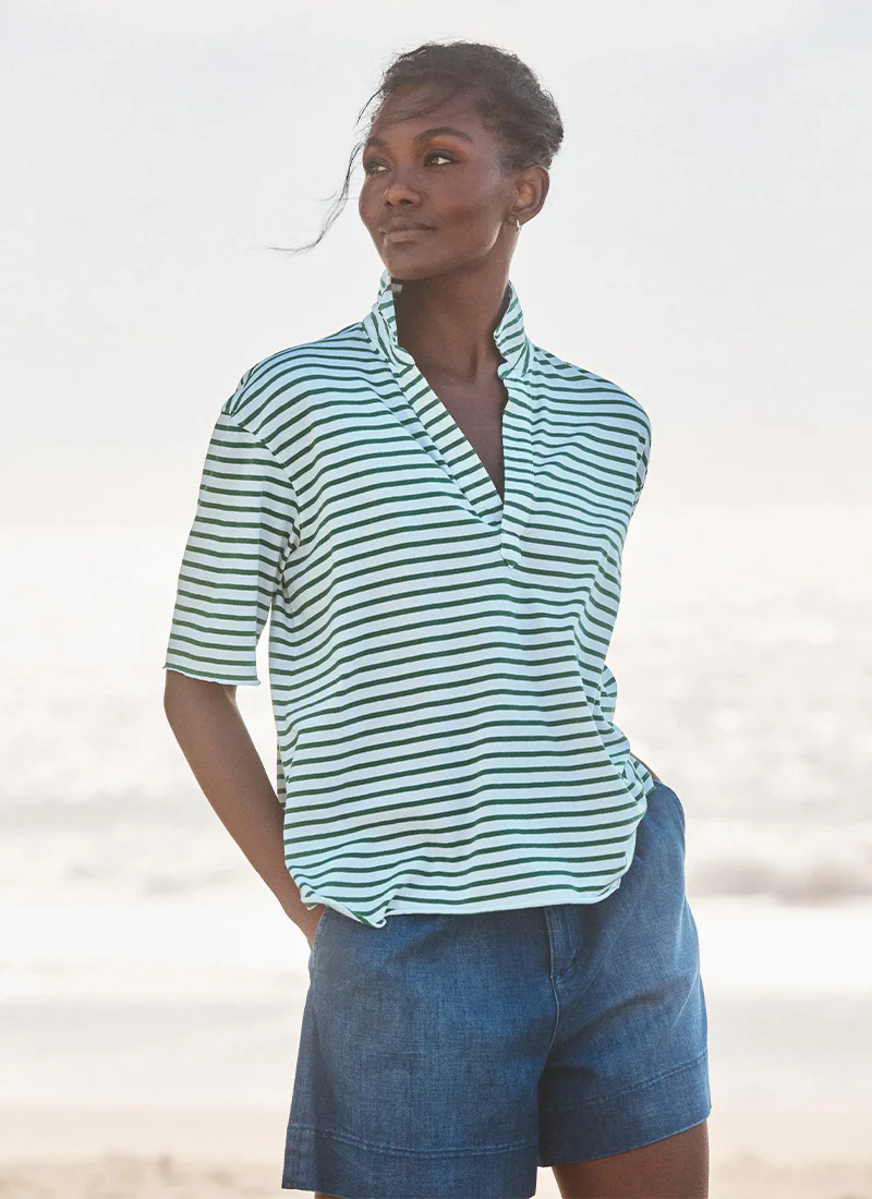 Patty Cotton Popover Short Sleeve Henley
