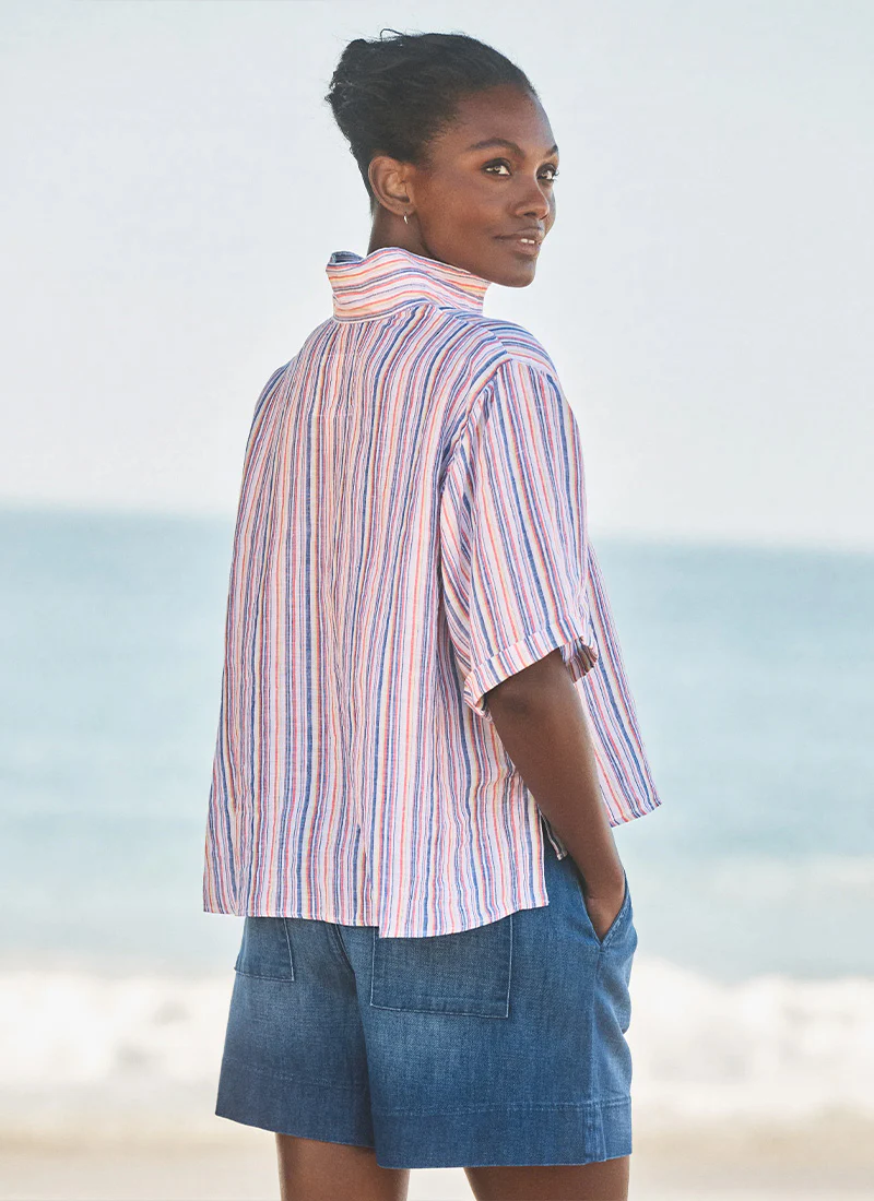 Rosie Linen Short Sleeve Button Up Shirt - Image 2