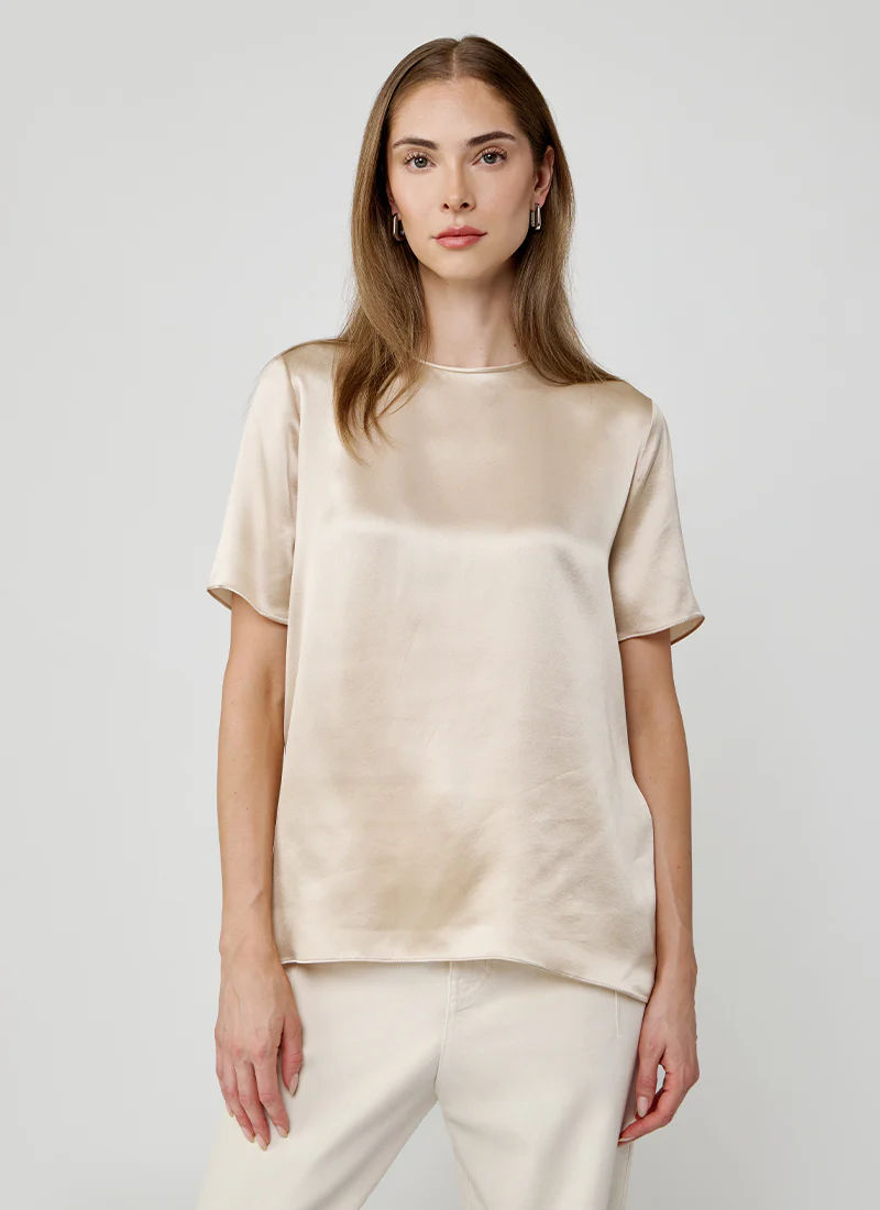 Short Sleeve Silk Tee