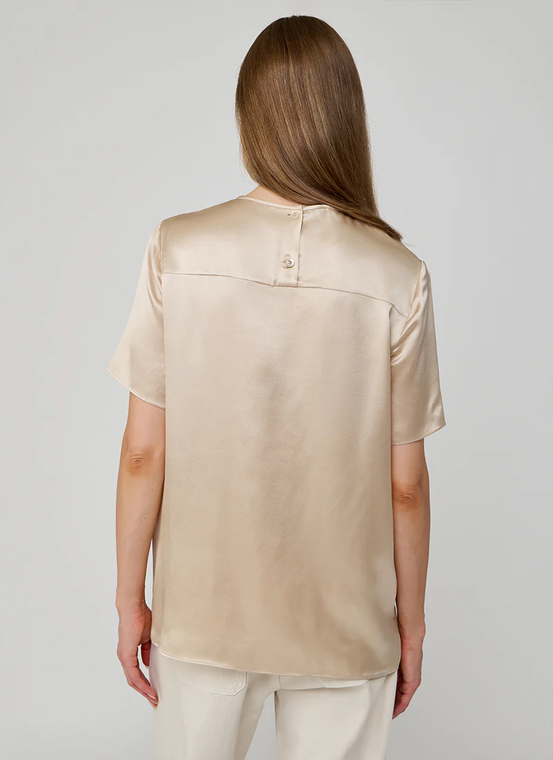 Short Sleeve Silk Tee - Image 2