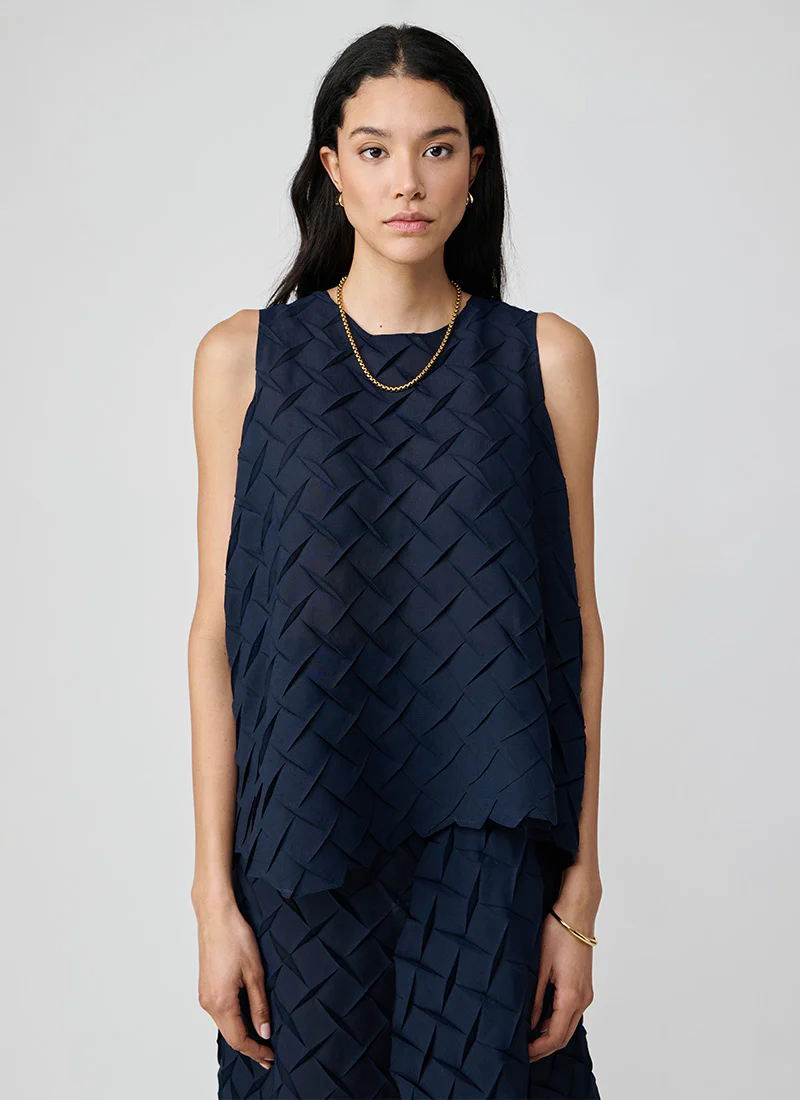 Sleeveless Textured Relaxed Top