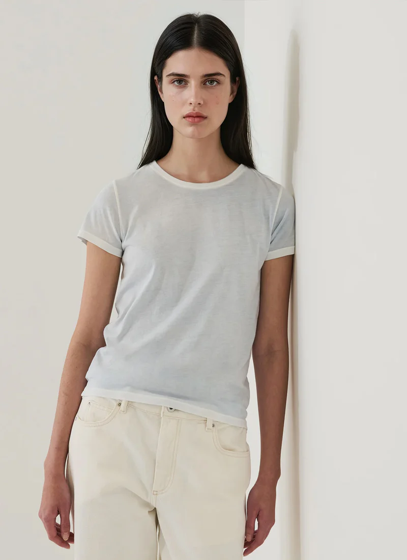 Reverse Spray Pima Cotton Crew Neck Tee - Image 4