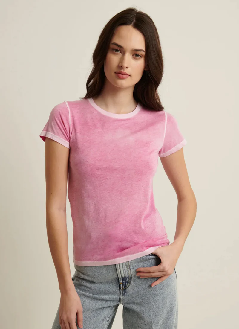 Reverse Spray Pima Cotton Crew Neck Tee