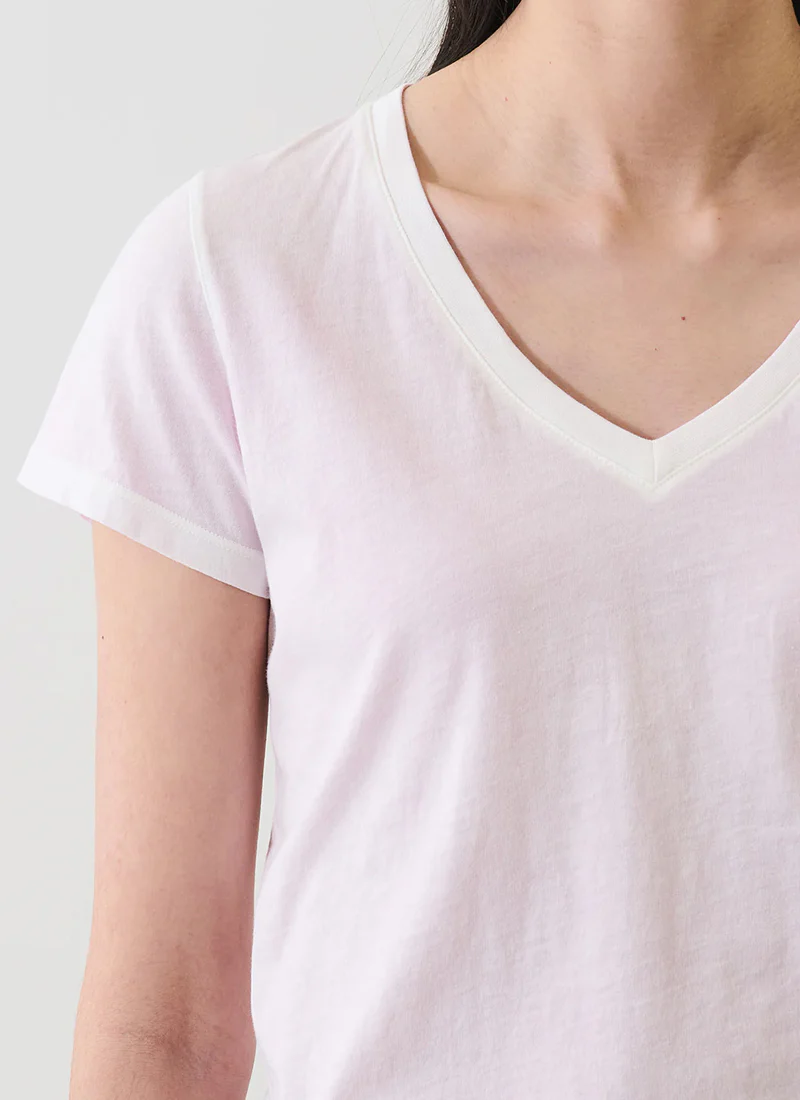 Reverse Spray Pima Cotton V-Neck Tee - Image 2