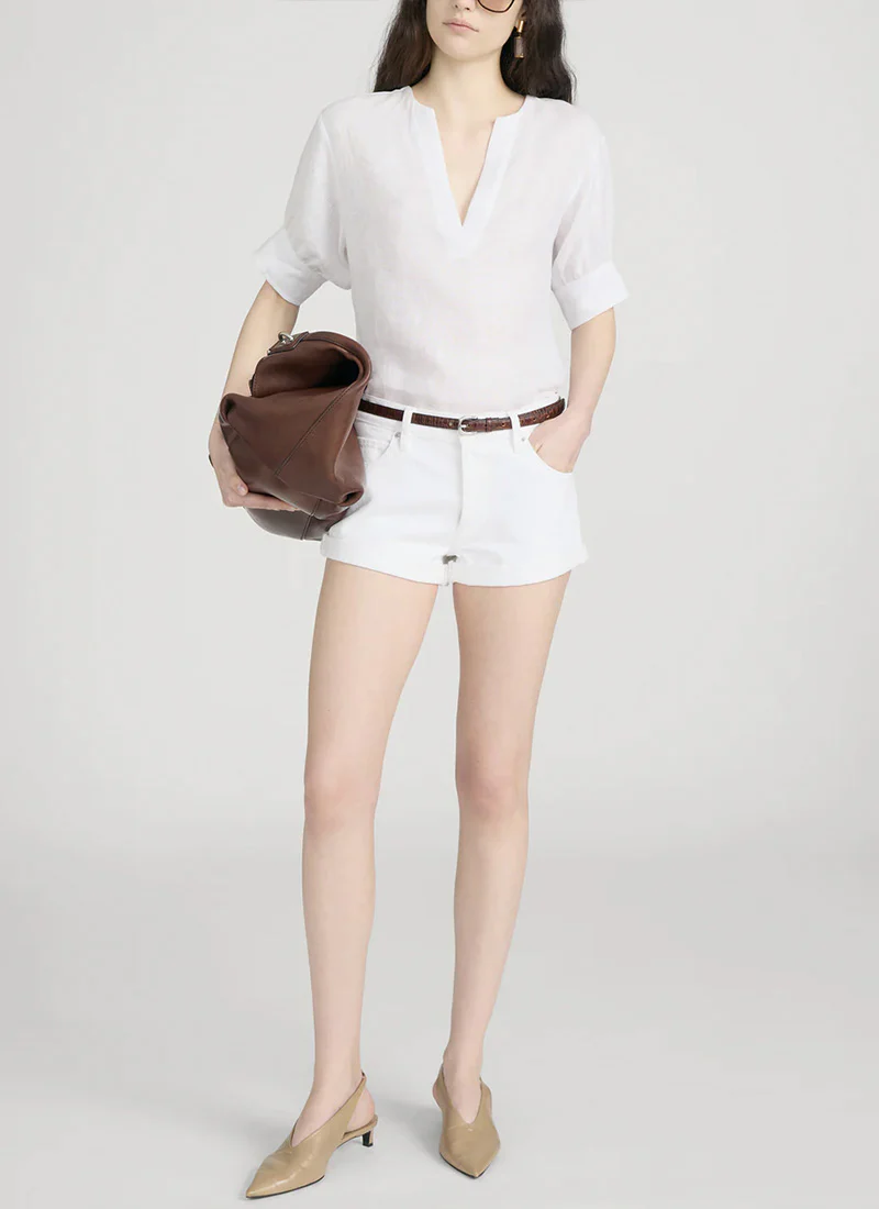 The Linen V-Neck Popover Top - Image 3