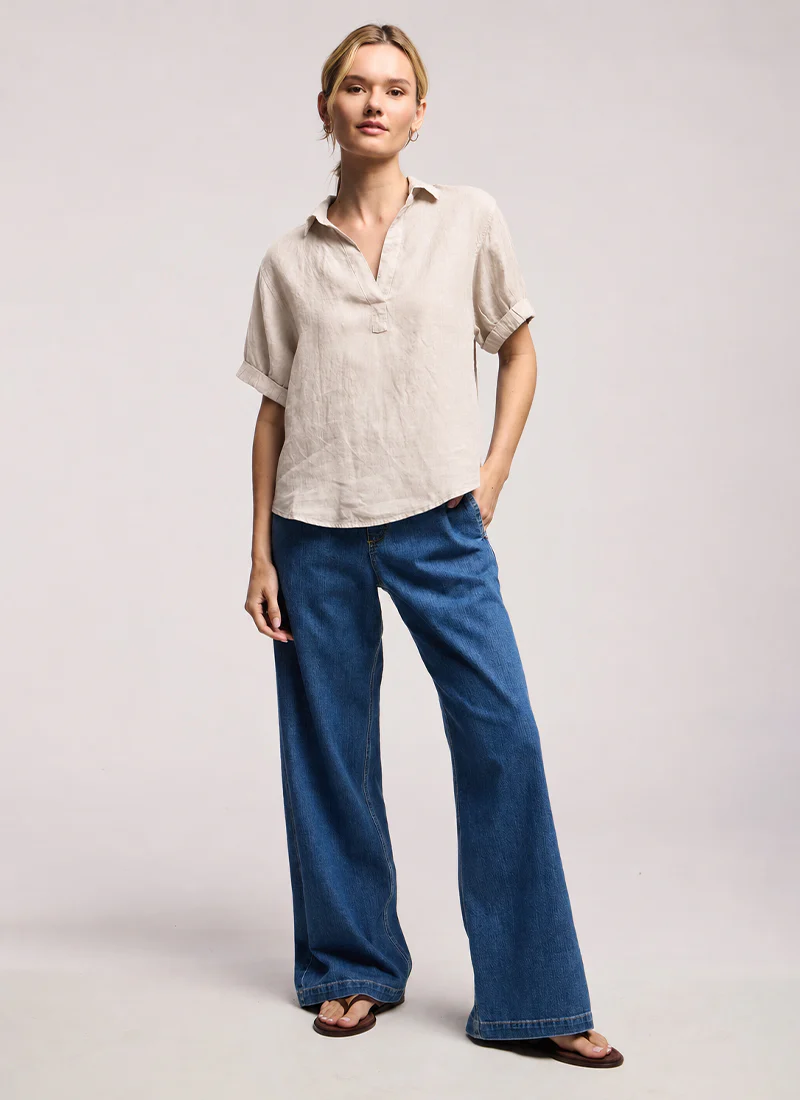 Vivica Woven Linen Top - Image 3