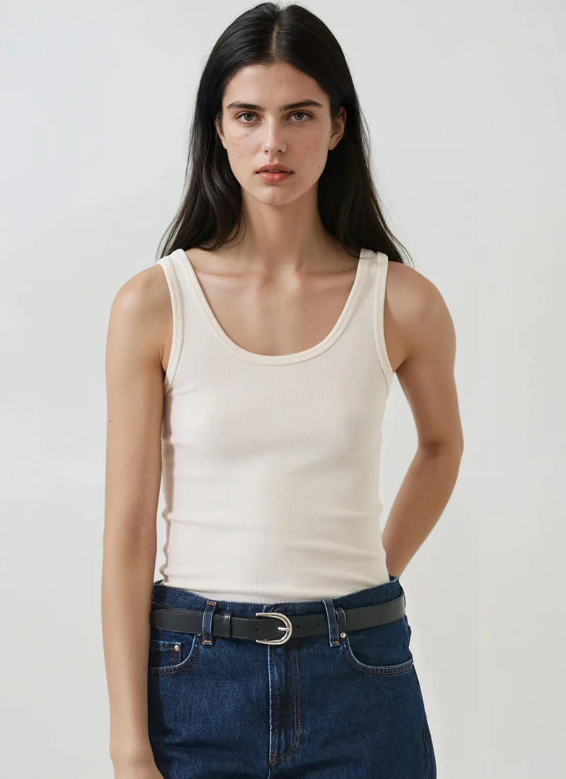 Scoop Neck Ribbed Tank