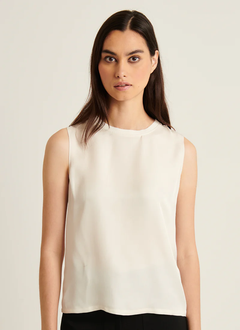 Silk Crew Neck Tank