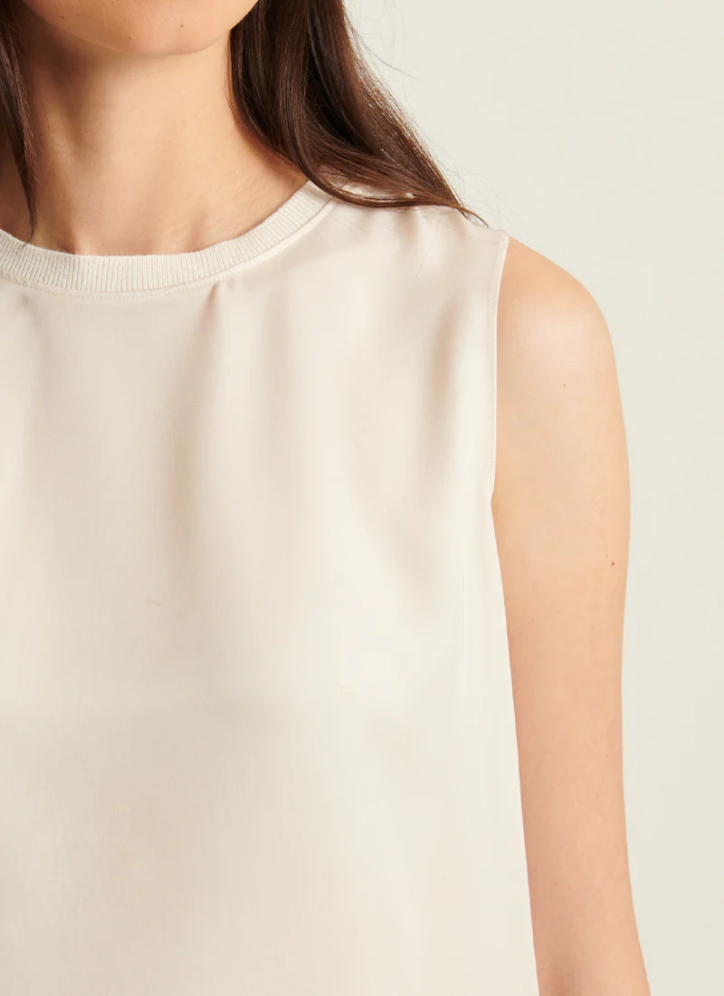 Silk Crew Neck Tank - Image 2