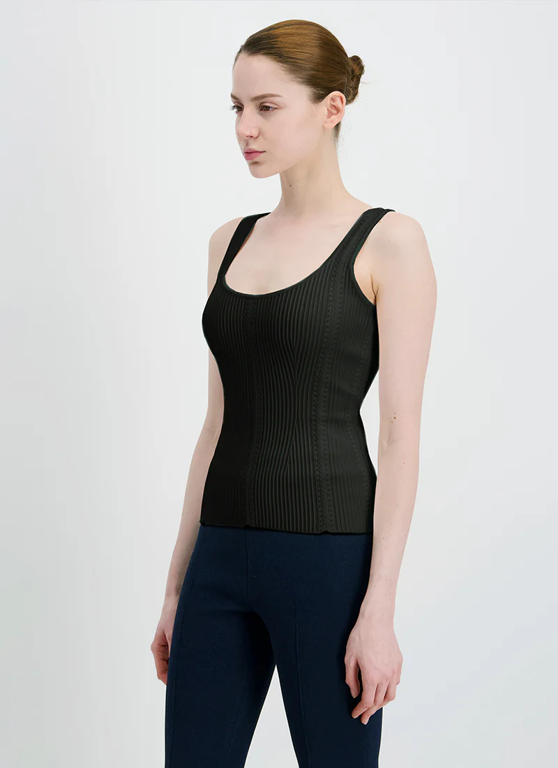 Embellished Knitted Reversible Tank Top - Image 3