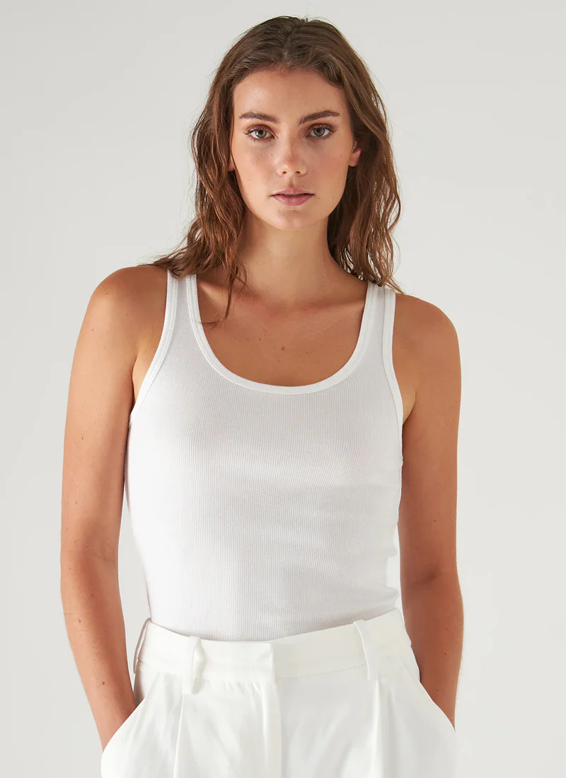 Scoop Neck Rib Tank - Image 2
