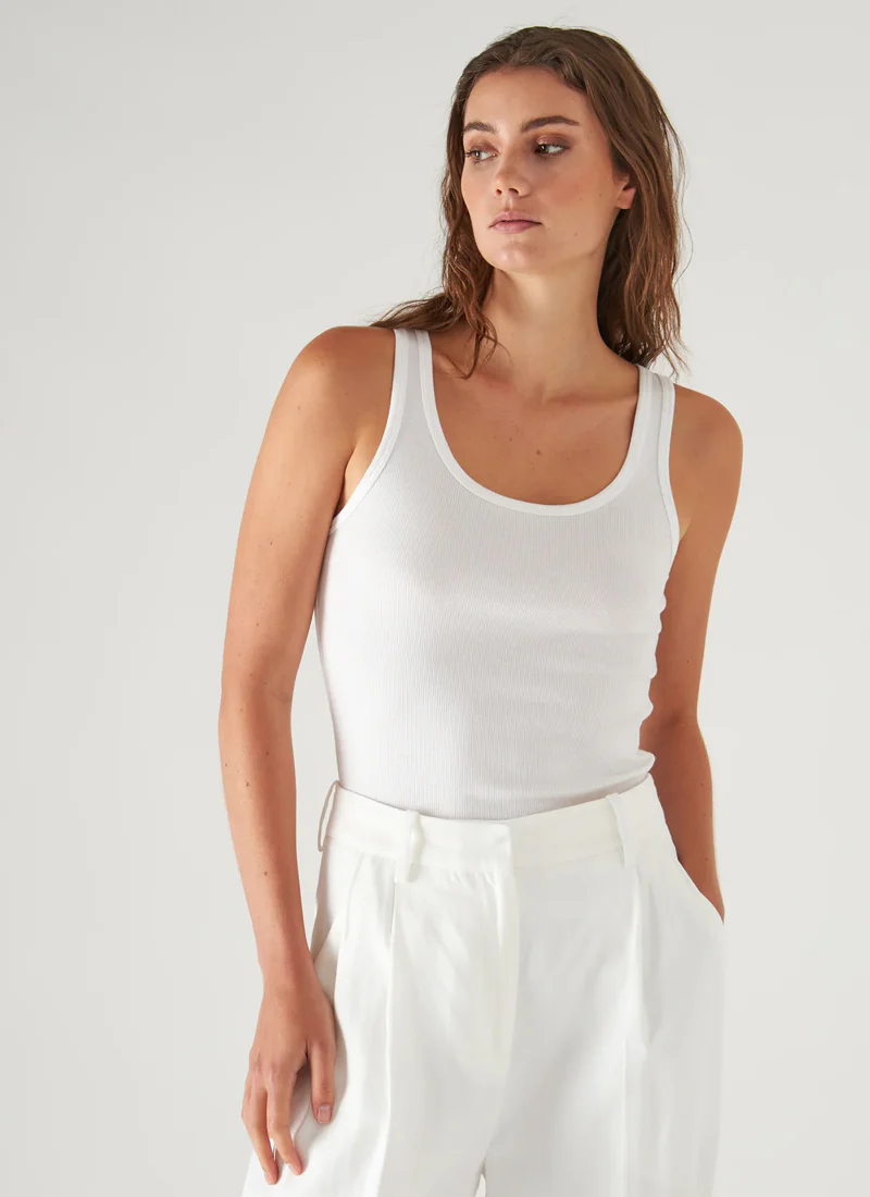 Scoop Neck Rib Tank - Image 4